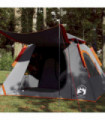 vidaXL Camping Tent Dome 4-Person Grey and Orange Quick Release