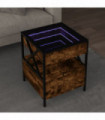 vidaXL Coffee Table with Infinity LED Smoked Oak 40x40x51 cm