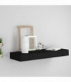 vidaXL Floating Wall Shelf with Drawer Black 80x25x8 cm