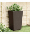 vidaXL Garden Planters 2 pcs Brown 32.5x32.5x57 cm PP