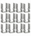 Fence Anchors 12 pcs Silver 9x6x15 cm Galvanised Steel