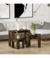 Nesting Tables 3 pcs Brown Oak Engineered Wood