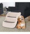 vidaXL Folding 3-Step Dog Stairs Cream 50x38x38 cm Plastic