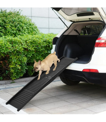 Folding Dog Ramp Black 153x40x12.5 cm Plastic