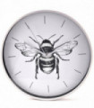 Wall Clock 30cm Round Grey Aluminium Bumblebee Design Black White