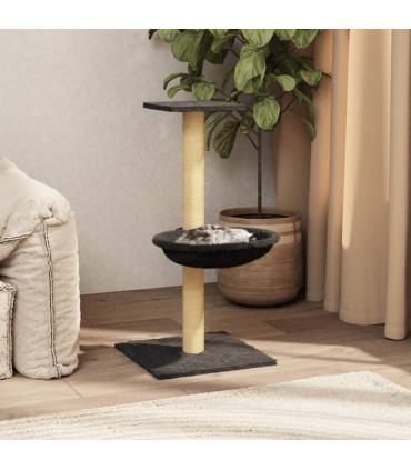 Cat Tree with Sisal Scratching Post Dark Grey 74 cm