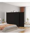 3-Panel Room Divider Black 525x180 cm Fabric