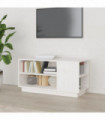 TV Cabinet White 80x35x40.5 cm Solid Wood Pine