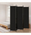 vidaXL 5-Panel Room Divider Black 250x220 cm Fabric