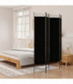 4-Panel Room Divider Black 160x200 cm Fabric