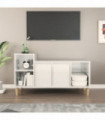 TV Cabinet High Gloss White 100x35x55 cm Engineered Wood