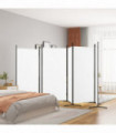 vidaXL 6-Panel Room Divider White 520x180 cm Fabric