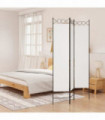 3-Panel Room Divider White 120x200 cm Fabric