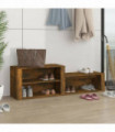 Shoe Cabinet Smoked Oak 150x35x45 cm Engineered Wood