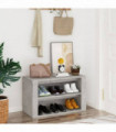 Shoe Rack Concrete Grey 75x35x45 cm Engineered Wood
