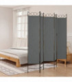 5-Panel Room Divider Anthracite 200x200 cm Fabric