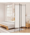 3-Panel Room Divider White 120x220 cm Fabric