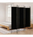 6-Panel Room Divider Black 240x200 cm Fabric