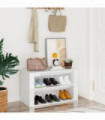 Shoe Rack High Gloss White 75x35x45 cm Engineered Wood