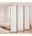 vidaXL 5-Panel Room Divider White 250x220 cm Fabric