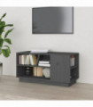 TV Cabinet Grey 80x35x40.5 cm Solid Wood Pine