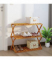 vidaXL 3-Tier Folding Shelf Brown 70x31x63 cm Solid Wood Acacia