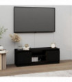 TV Cabinet with Door Black 102x30x36 cm