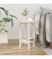 vidaXL Coffee Table White Ø 40x60 cm Solid Wood Pine