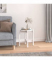 vidaXL Coffee Table White Ø 42.5x45 cm Solid Wood Pine