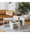 Nesting Tables 3 pcs White Engineered Wood