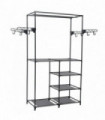 vidaXL Clothes Rack Steel and Non-woven Fabric 87x44x158 cm Black