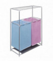2-Section Laundry Sorter Hamper with a Top Shelf for Drying