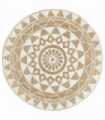 vidaXL Handmade Rug Jute with White Print 120 cm