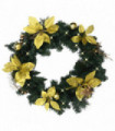 vidaXL Christmas Wreath with LED Lights Green 60 cm PVC