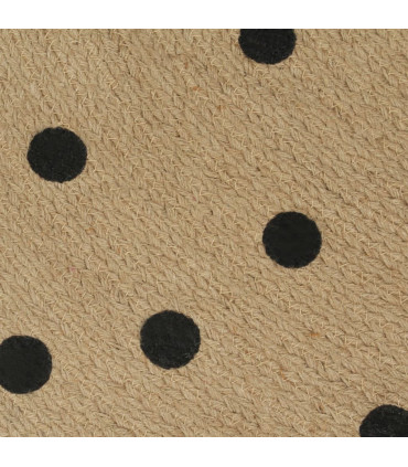 Handmade Rug Jute with Print Polka Dot 120 cm