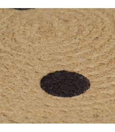 Handmade Rug Jute with Print Polka Dot 120 cm