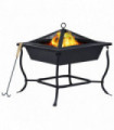 vidaXL Fire Pit Black 42x42x45 cm Steel
