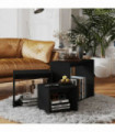 Nesting Tables 3 pcs Black Engineered Wood