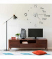 3D Wall Clock Modern Design Silver 100 cm XXL