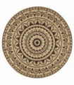 Handmade Rug Jute with Dark Brown Print 120 cm