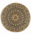 Handmade Rug Jute with Dark Blue Print 90 cm