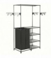 vidaXL Clothes Rack Steel and Non-woven Fabric 87x44x158 cm Black