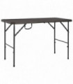 vidaXL Folding Garden Table Brown 120x60x74 cm HDPE Rattan Look