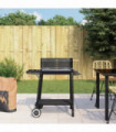 vidaXL Charcoal BBQ Grill with Wheels Black Steel