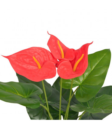 Artificial Anthurium Plant with Pot 45 cm Red and Yellow