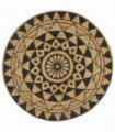 vidaXL Handmade Rug Jute with Black Print 90 cm