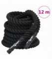 vidaXL Battle Rope Black 12 m 9 kg Polyester