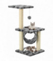 vidaXL Cat Tree with Sisal Scratching Posts 65 cm Grey Paw Print