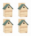Bird Houses 4 pcs 23x19x33 cm Firwood