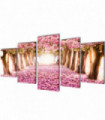 Canvas Wall Print Set Cherry Blossom 200 x 100 cm